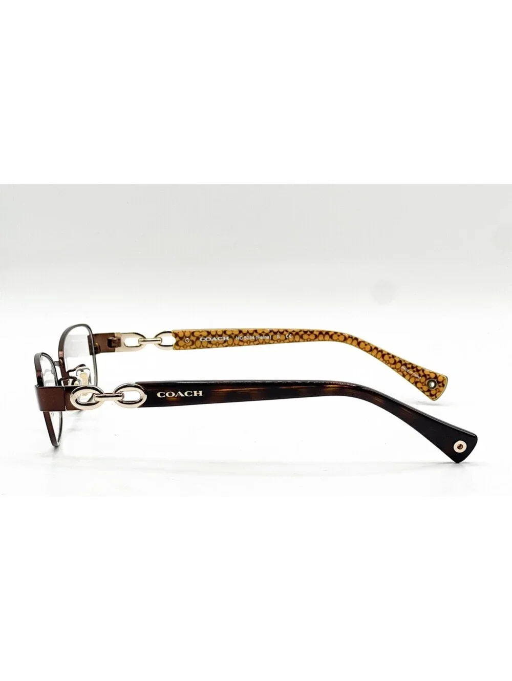 Coach HC 5054 9187 Satin Brown Tortoise Gold Butterfly Eyeglass Frames 49-17-135